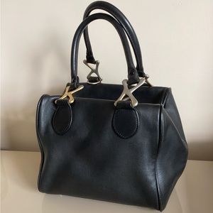 Kenar Black Mini Bag with Gold Accents